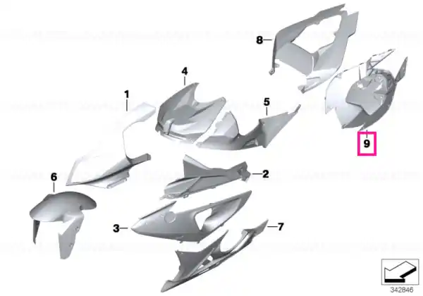 Disponibil imediat Tail part lower SAPPHIRE-BLACK - BMW Motorrad