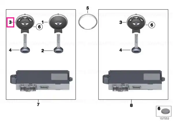 Radio remote control 315MHZ - BMW - Mini Retur ușor