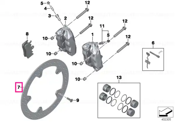 Comandă acum Disc frână cu nituri D=305-4,5MM - BMW Motorrad