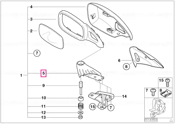Mirror base left SCHWARZ - BMW Motorrad Nu rata