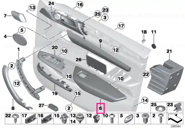 Preț mic Armrest, left BEIGE - BMW