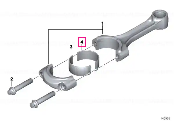 Bearing shell, rod side, blue, stage 0 - BMW Motorrad Livrare gratuită