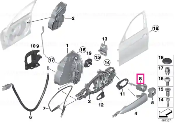 Lock cylinder with key, left - BMW Mai ieftin