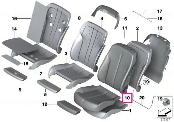 Husă scaun confort piele perforată stânga NAEX ELF.WEISS - BMW Chilipir