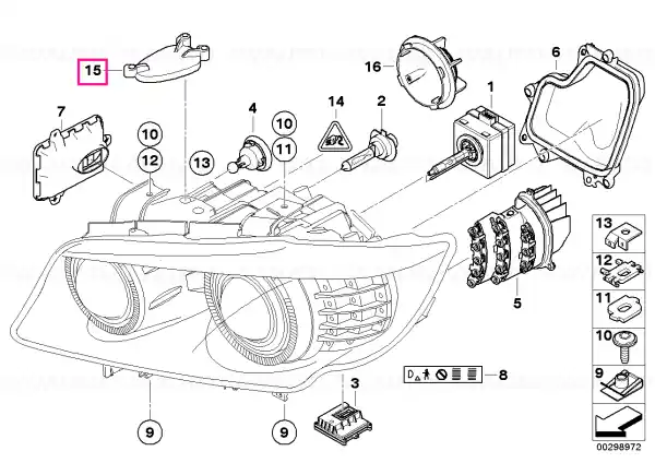 Comandă acum Capac far Xenon dreapta - BMW