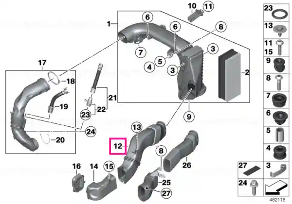 Preferatul clienților Intake duct - BMW