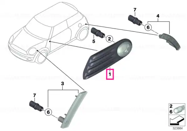 Ieftin Additional turn indicator lamp, left - BMW - Mini