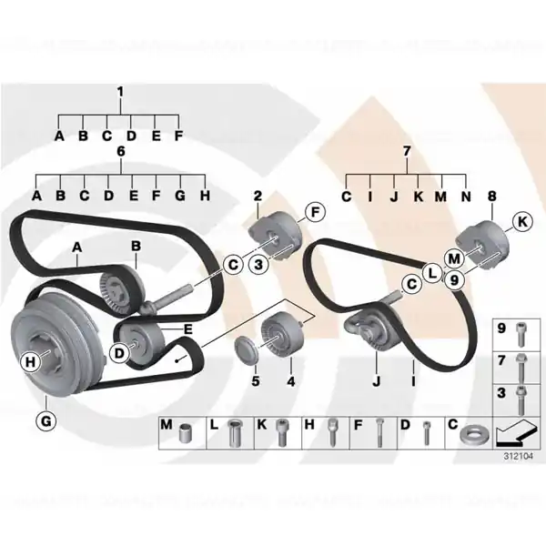 Set, belts for water pump, alternator VALUE LINE - BMW Lichidare de stoc