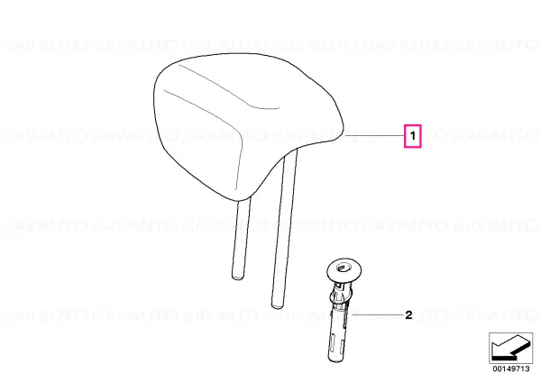 Head rest cloth ANTHRAZIT - BMW Transport gratuit