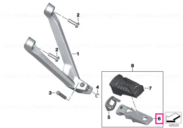 Footrest, rear left - BMW Motorrad Transport gratuit