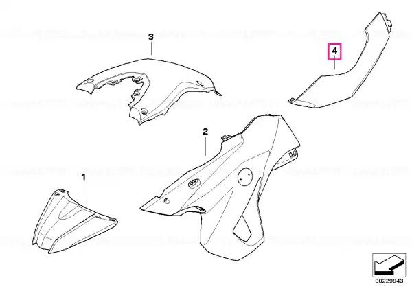 Cumpără online Lateral body part,rr right, with sticker ICEBERG-SILVER - BMW Motorrad