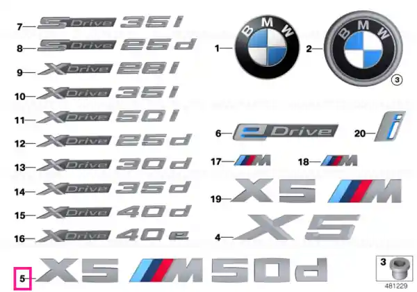 Lettering X5 M 50D - BMW Preț promoțional