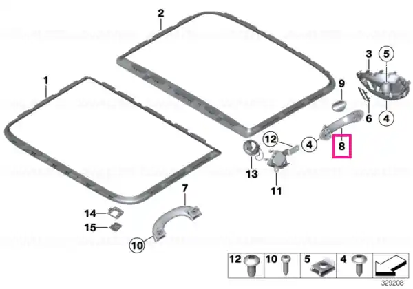 Handle rear left LIGHT BEIGE - BMW - Mini Premium