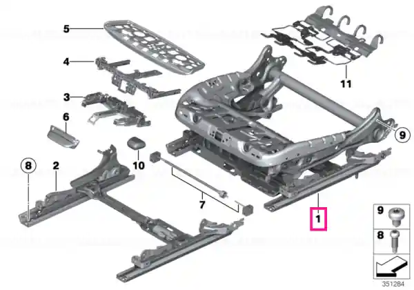 Seat frame, electr. left - BMW Discount