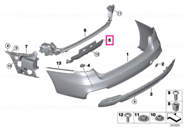 Ofertă Reinforcement, bumper, rear bottom - BMW