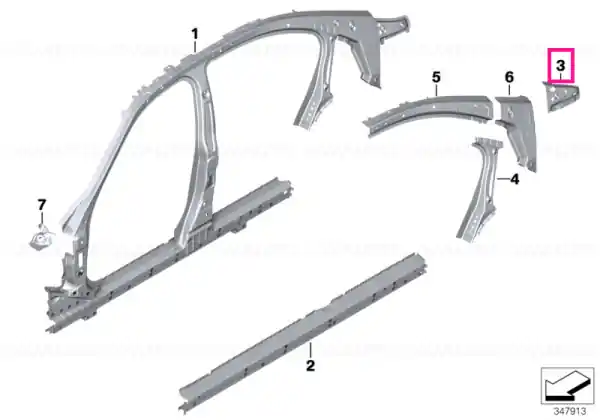 Nu rata Tension band column C, left - BMW
