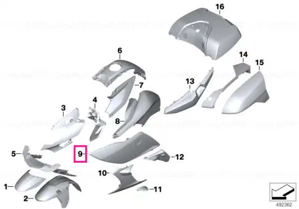 Front right body part MINERAL-WHITE - BMW Motorrad Ofertă de sezon