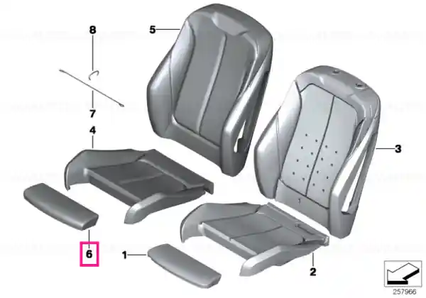 Preț redus Capac suport coapse ANTHRAZIT/GRAU - BMW