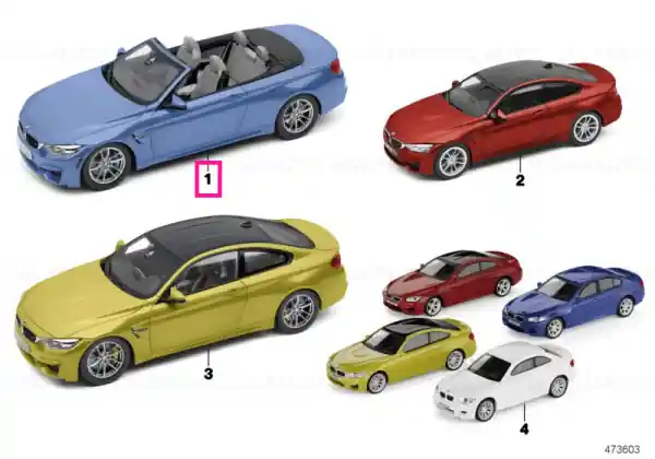 Popular BMW miniature 1:18 M4 (F83) YAS MARINA BLUE