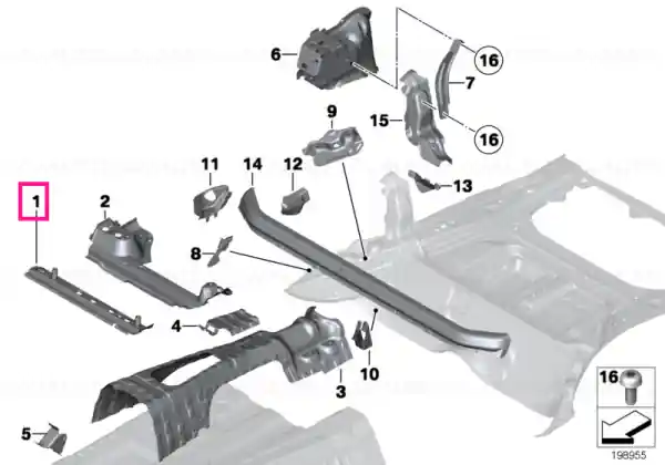 Left front seat console - BMW Cel mai vândut