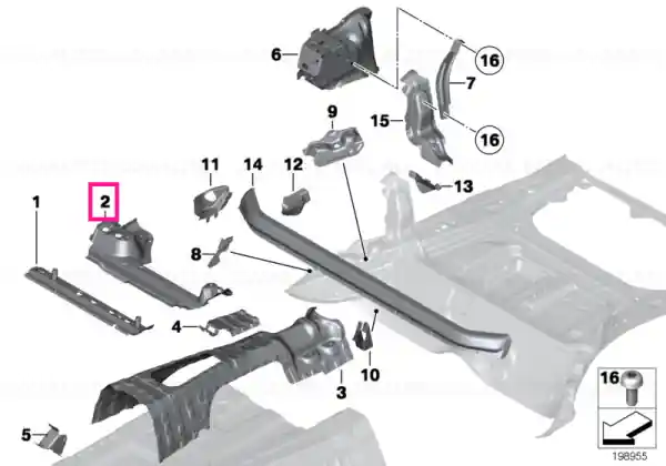 Reducere de preț Left rear seat console - BMW