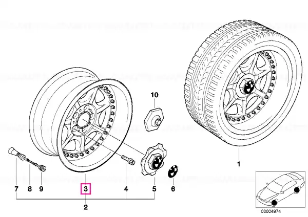 Two-piece light alloy rim 8JX17 ET:20 - BMW Reducere