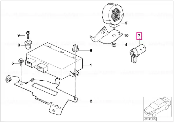 Plată securizată Senzor ultrasonic ELECTRIC BLUE - BMW - Mini