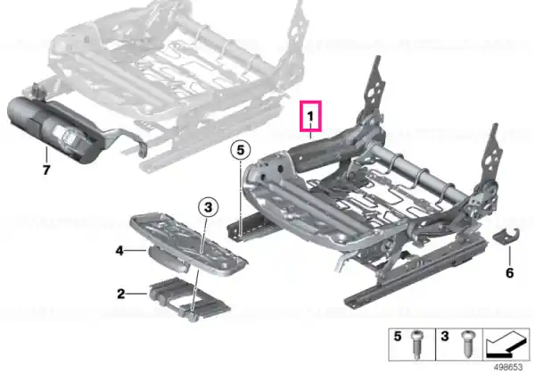 Seat mechanism, basic seat, right - BMW Ofertă specială