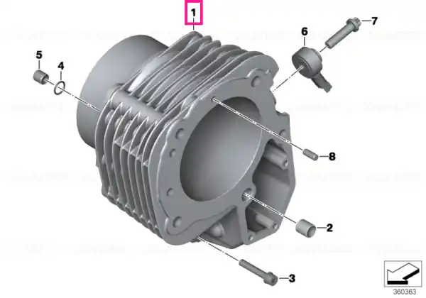 Cumpără online Left cylinder, black AB - BMW Motorrad