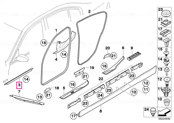 Entrance strip, front GRAU - BMW Promoție