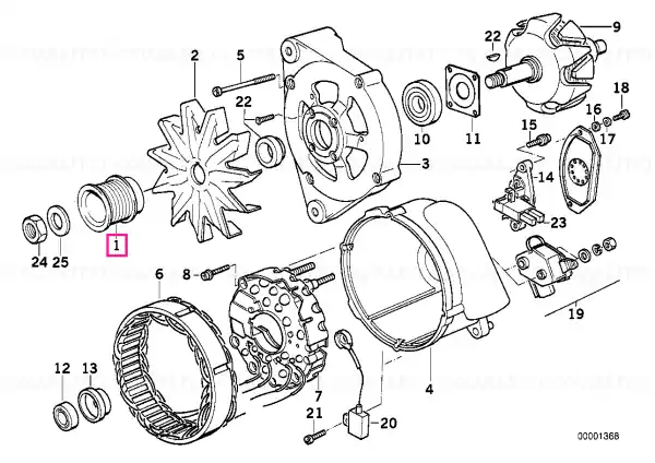 Expediere rapidă Pulley alternator SERVICE - BMW