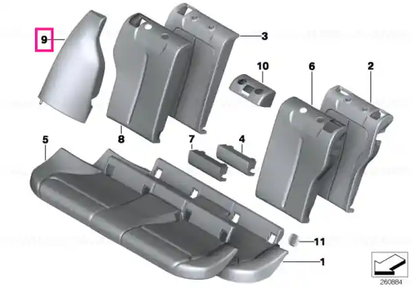 Bestseller Panou lateral stânga ANTHRAZIT - BMW