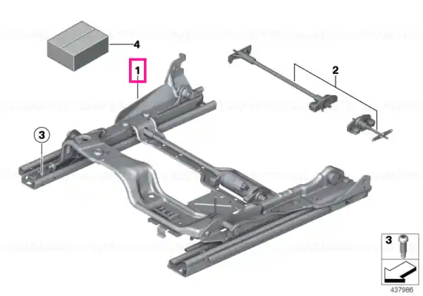 Discount Seat rail right - BMW