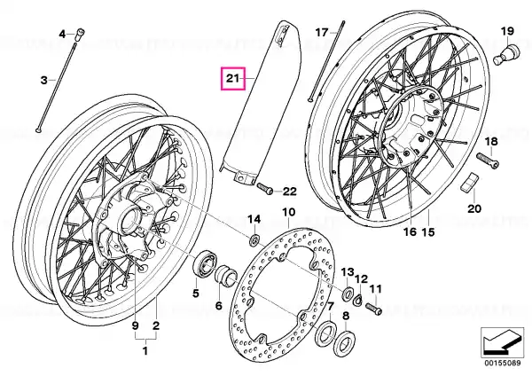 Fork protector, street wheel, right - BMW Motorrad Reducere extra