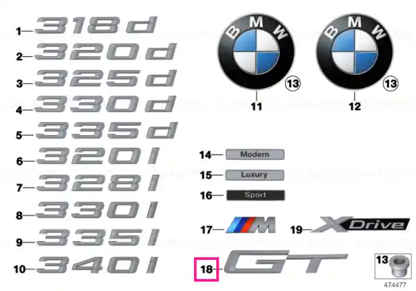 Lettering GT - BMW Calitate înaltă