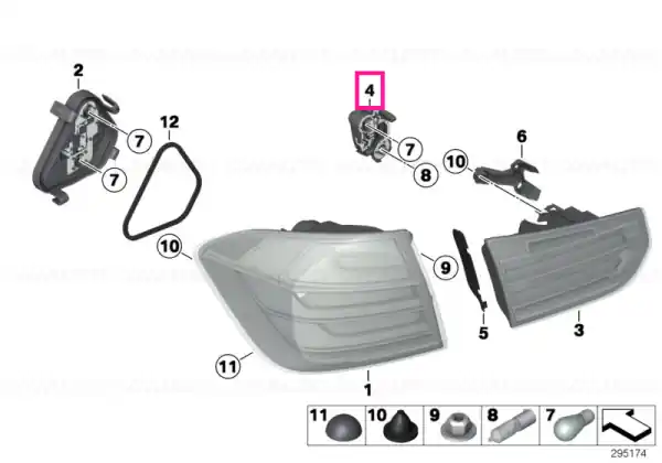 Bulb socket,rear light in trunk lid,rght - BMW Ofertă