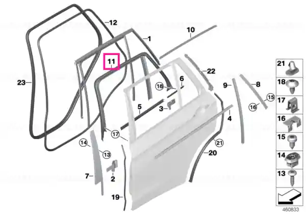 Reducere Capac rama fereastra usa spate stanga BASIS - BMW