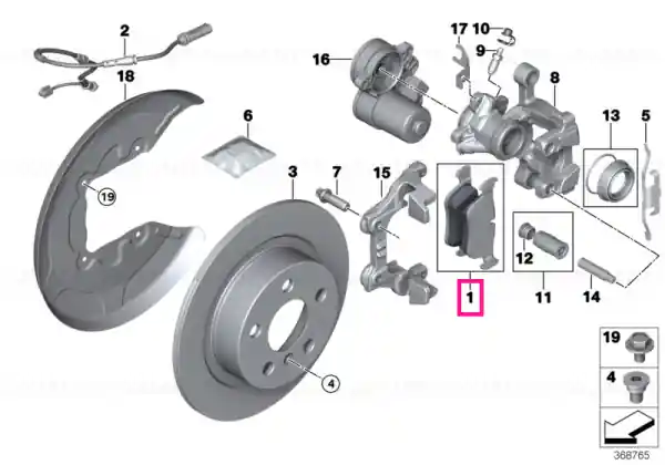 Doar azi Kit reparatie placute frana HA - BMW