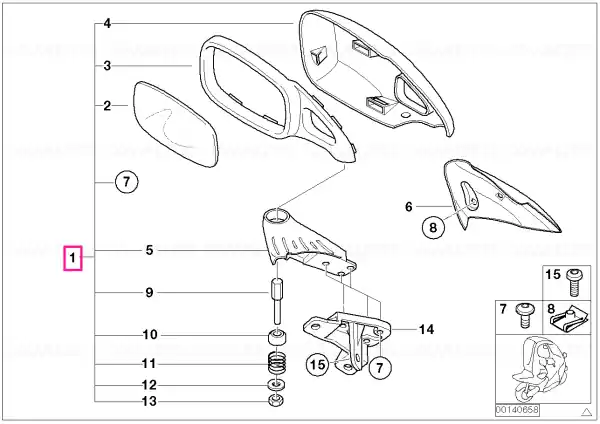 Left rear view mirror GRAPHIT 2 MET - BMW Motorrad Promoție