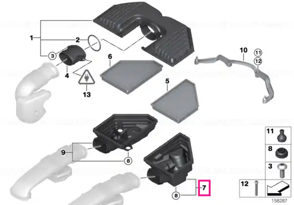 Intake silencer, bottom - BMW Reducere de preț