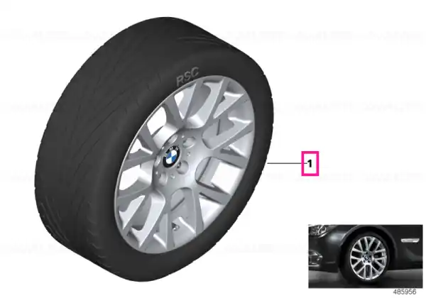 Set roți complete de vară - Double Spoke 238 cu anvelopa Pirelli P Zero r-f - 245/45R19 98Y FA / 275/40R19 101Y RA - BMW Seria 7/5 GT F01/F02/F07 Transport gratuit