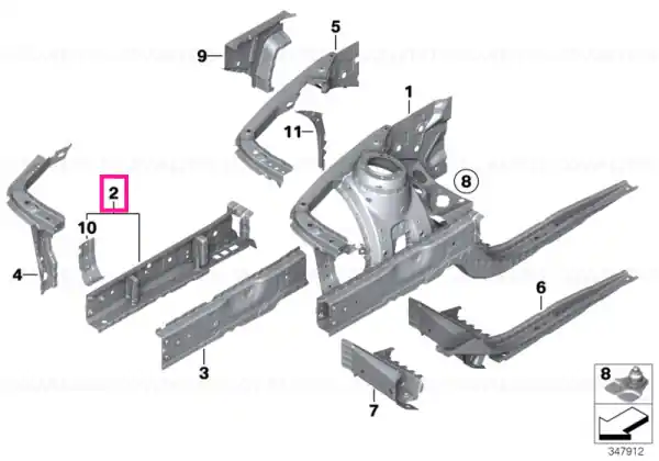 Exterior right engine support - BMW Noutate