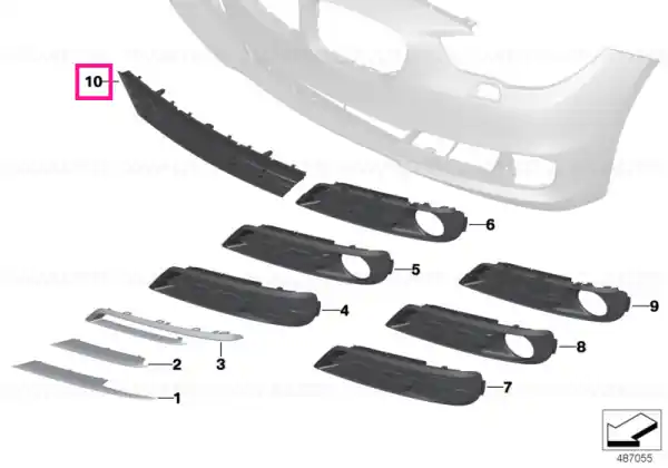 Popular Grille, air inlet, middle - BMW