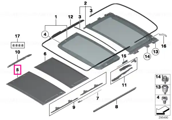 Supended headliner, front ANTHRAZIT - BMW Livrare expres