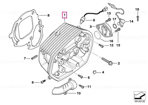 Discount Left cylinder head, black - BMW Motorrad