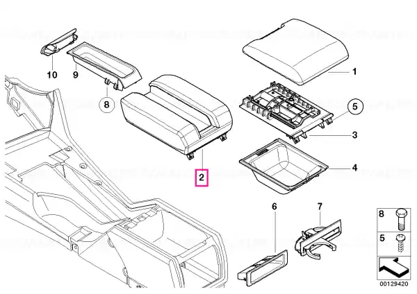 Nu rata Centre arm rest f telephone SCHWARZ - BMW