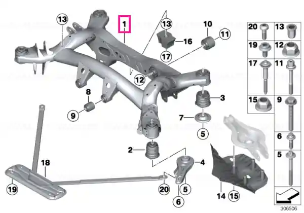 Livrare gratuită Rear axle carrier - BMW