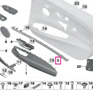 Accent strip, front left PERLGLANZ/CHROM - BMW Noutate