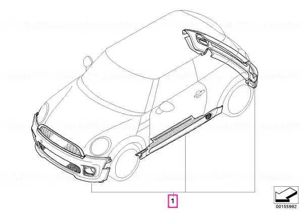 Expediere rapidă Aerodynamic package painted M 871 - BMW - Mini
