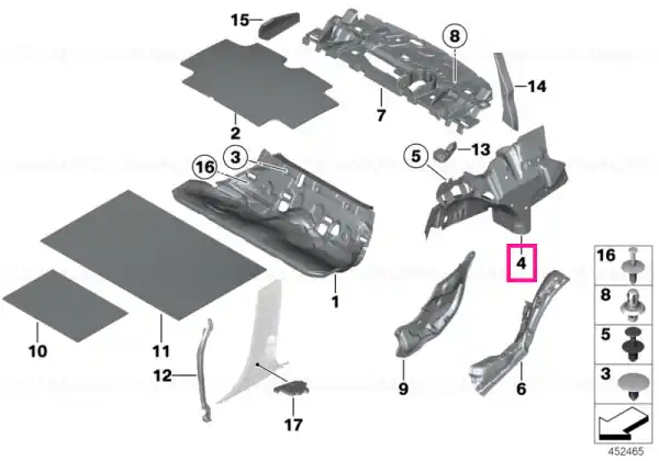 Ofertă de sezon Sound insulation trunk right - BMW